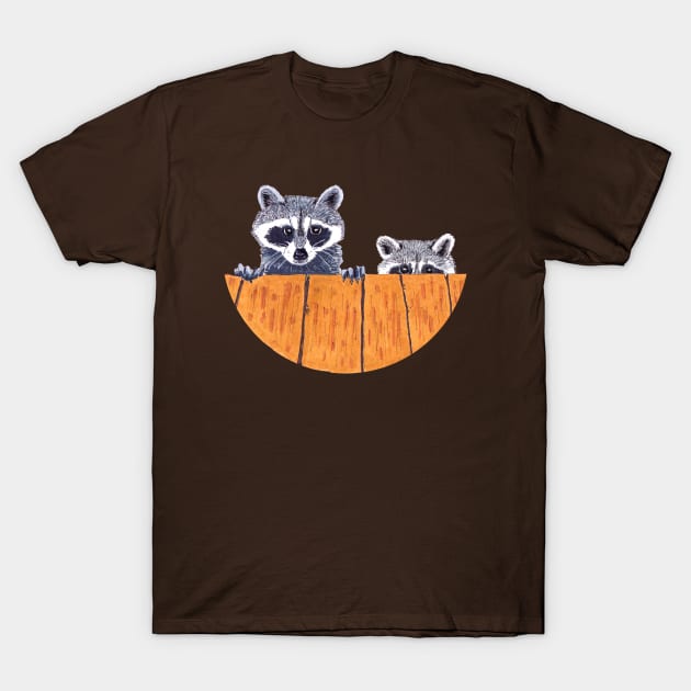 Peekaboo Raccoons Collection # 3 T-Shirt by Blissful Drizzle